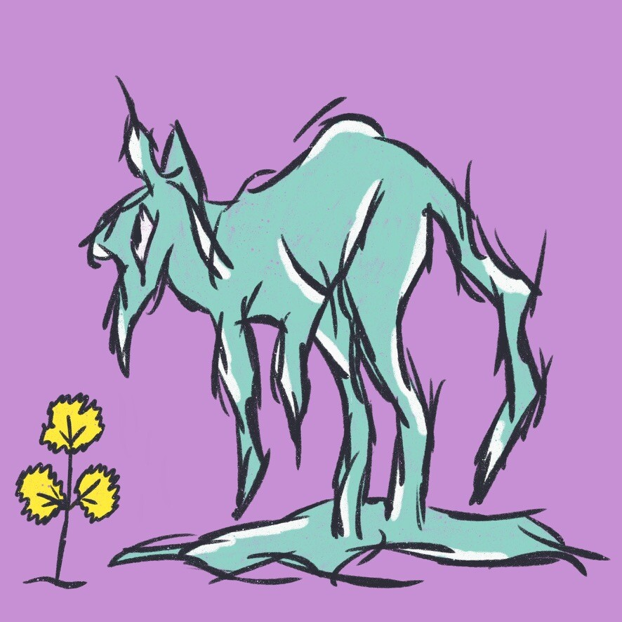 One of my early drawings, a fairly melted-looking kangaroo
