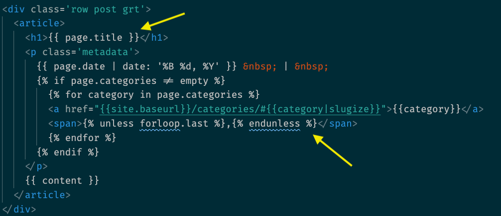 example jekyll template